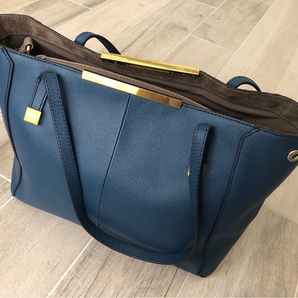 J. Crew Claremont Leather Tote | Color:Blue